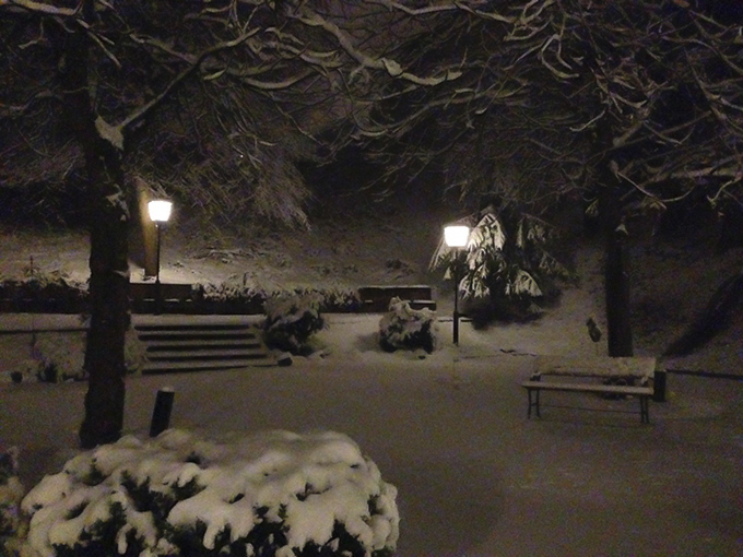 Winterromantik vor dem Hotel Rothbacher Hof. Bodenmais